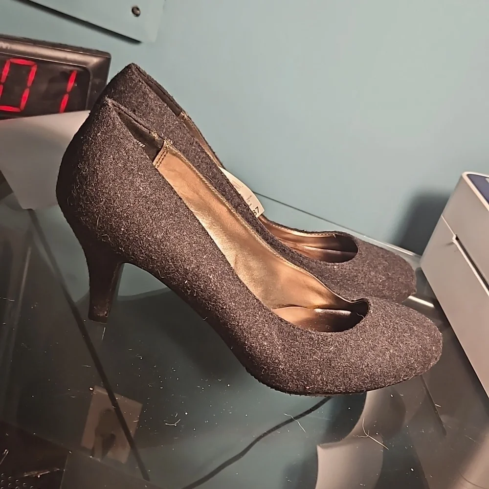 George Grey Wool Heels